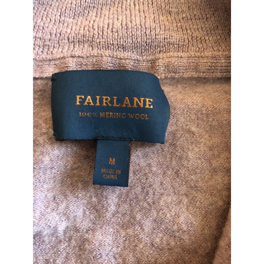 Fairlane Mens Medium 100% Merino Wool 1/4 Zip Sweater Purple Heather Long Sleeve - Picture 6 of 11
